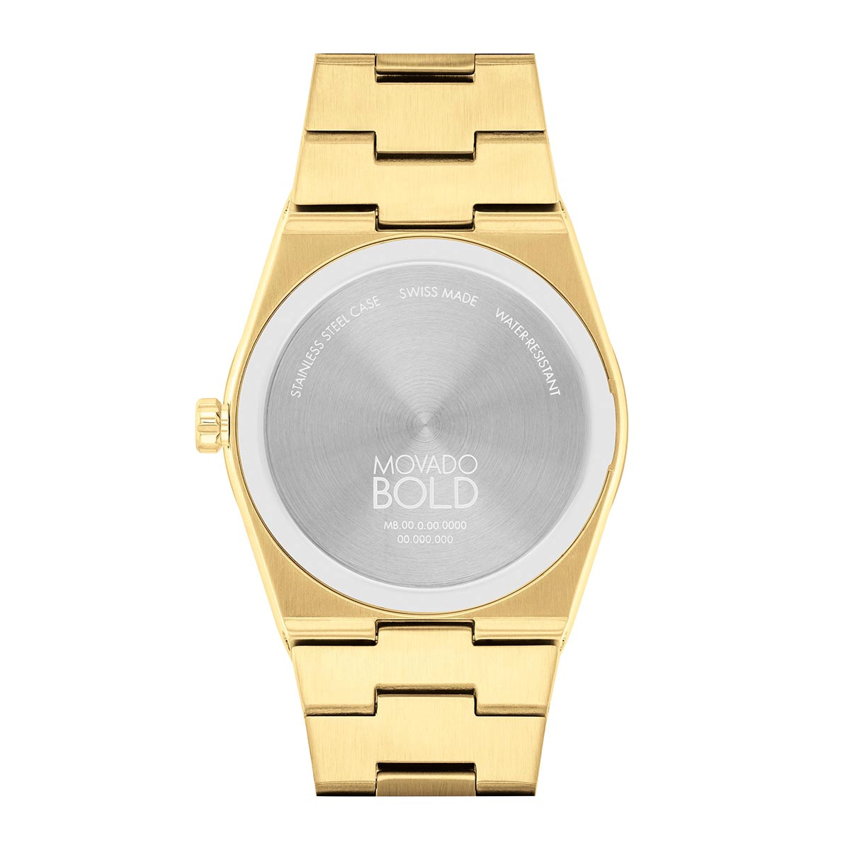 Reloj Movado análogo, para Hombre, tablero redondo colores negro y dorado, estilo index, pulso acero color dorado, calendario