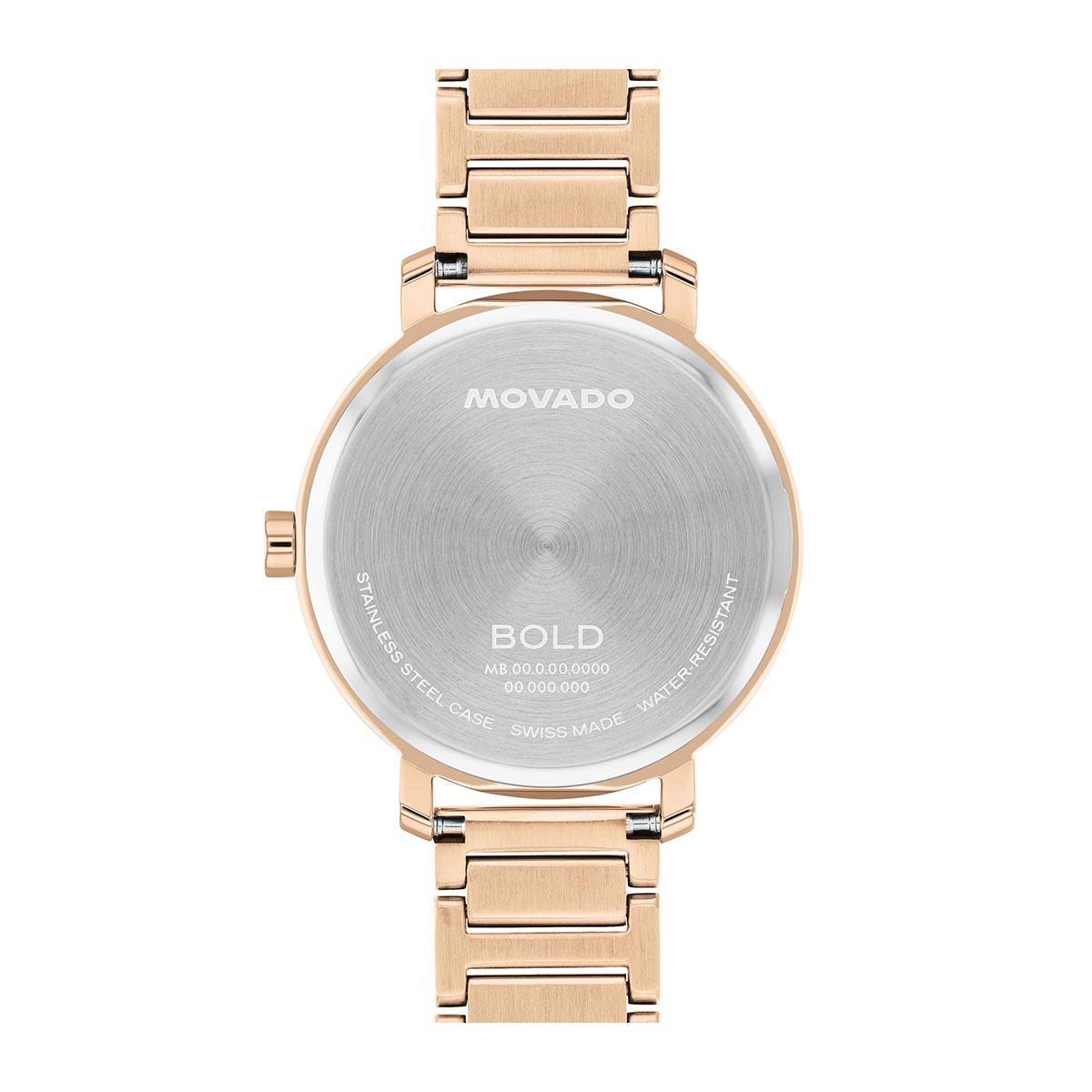 Reloj Movado análogo, para Dama, tablero redondo color rosa, estilo sin números, pulso acero color rosa