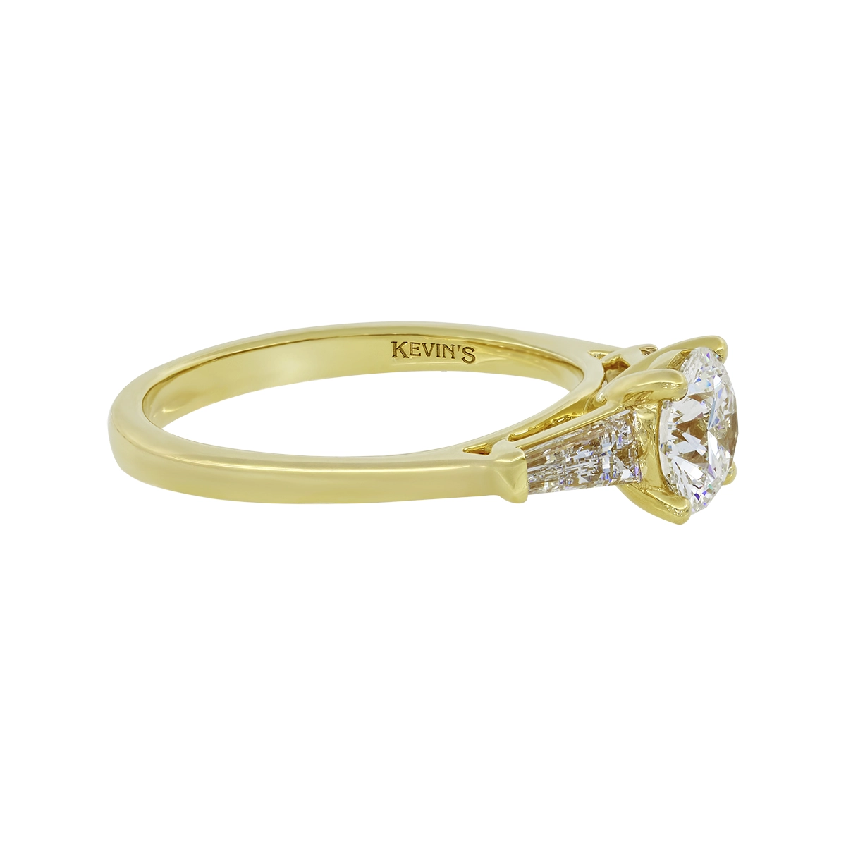 Anillo de compromiso con diamante de laboratorio central redondo IGI de 1.00ct y decoración en diamantes de laboratorio, oro tono amarillo 18k
