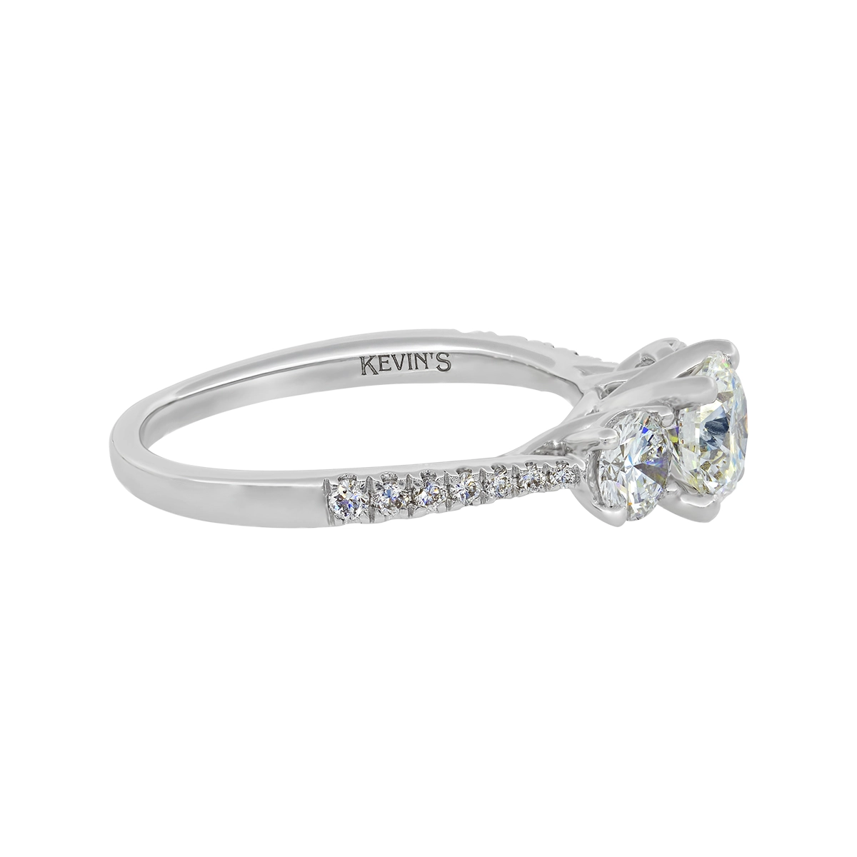 Anillo de compromiso con diamante de laboratorio central redondo IGI de 1.00ct y decoración en diamantes de laboratorio, oro tono blanco 18k, rodinado