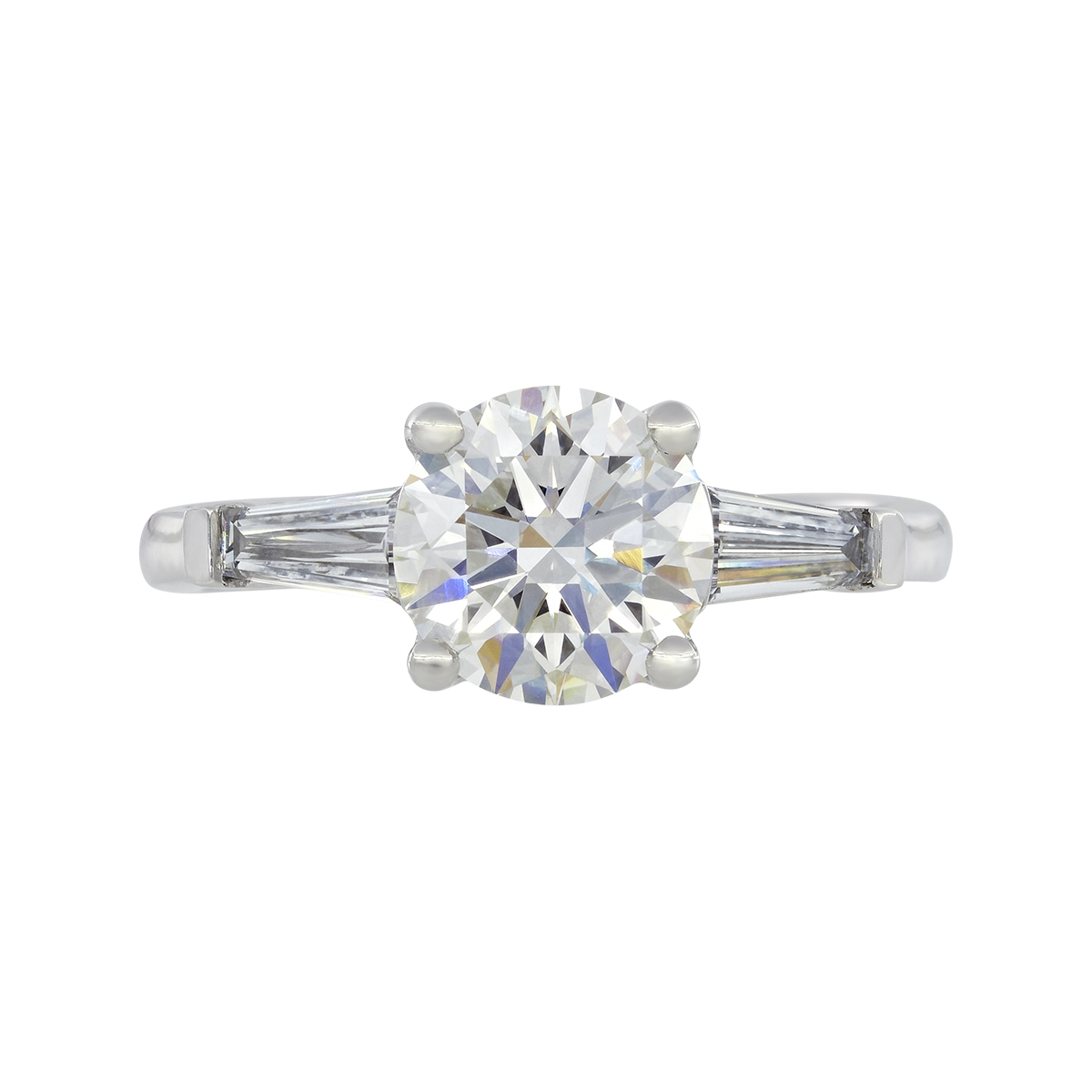 Anillo de compromiso con diamante de laboratorio central redondo IGI de 2.00ct y decoración en diamantes de laboratorio, oro tono blanco 18k, rodinado