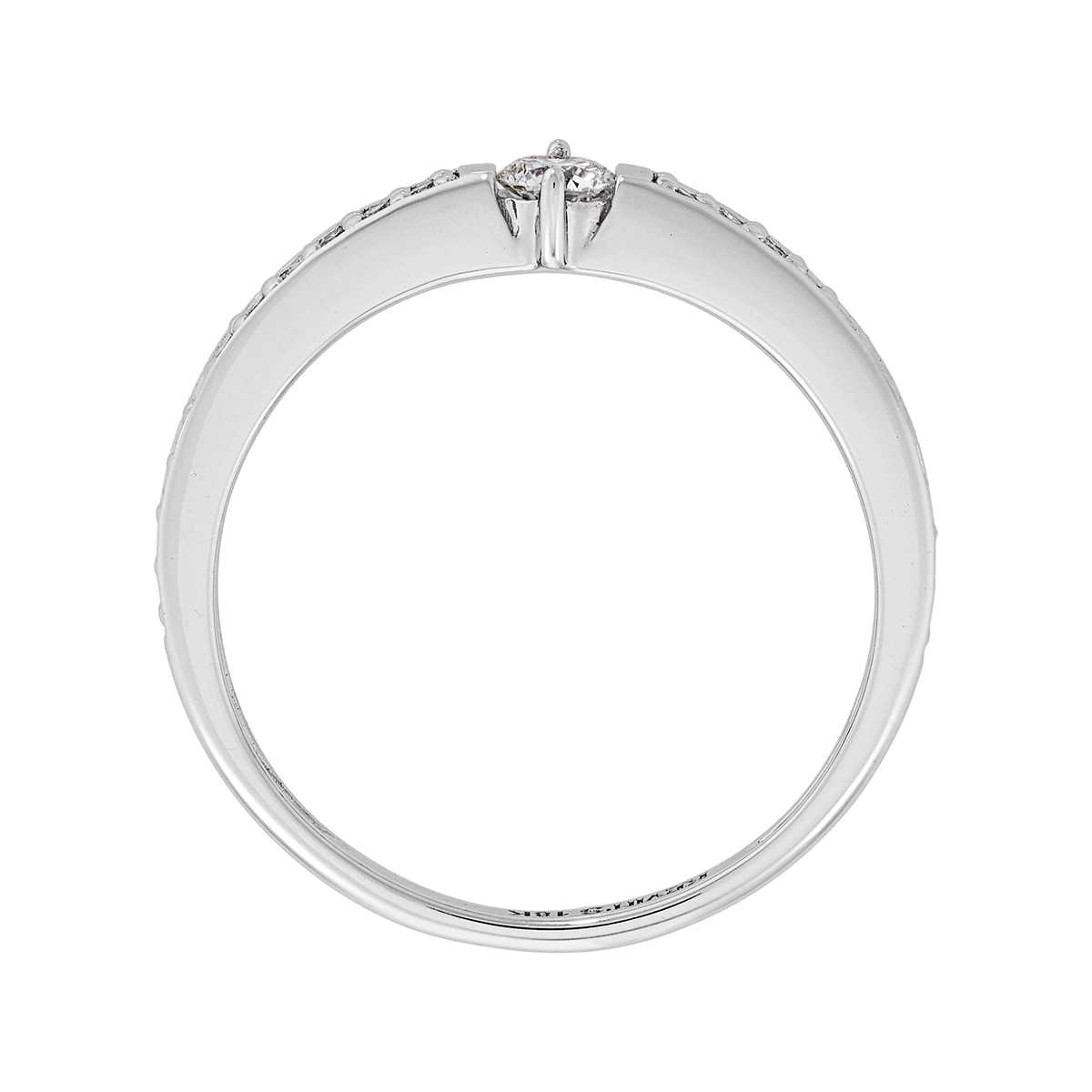 Anillo de compromiso con diamantes con un peso total de 0.22ct, oro tono blanco 18k, rodinado