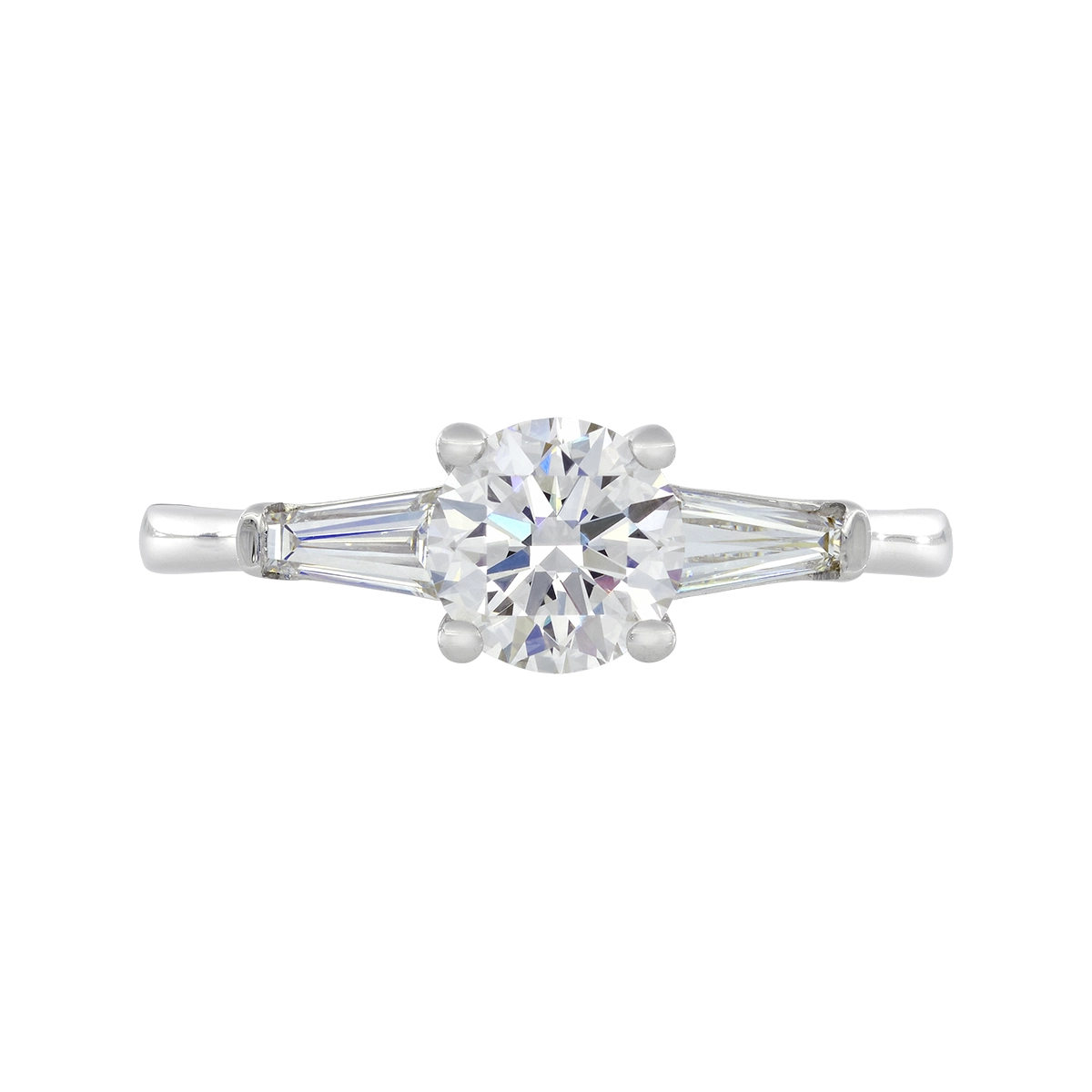 Anillo de compromiso con diamante de laboratorio central redondo IGI de 1.00ct y decoración en diamantes de laboratorio, oro tono blanco 18k, rodinado