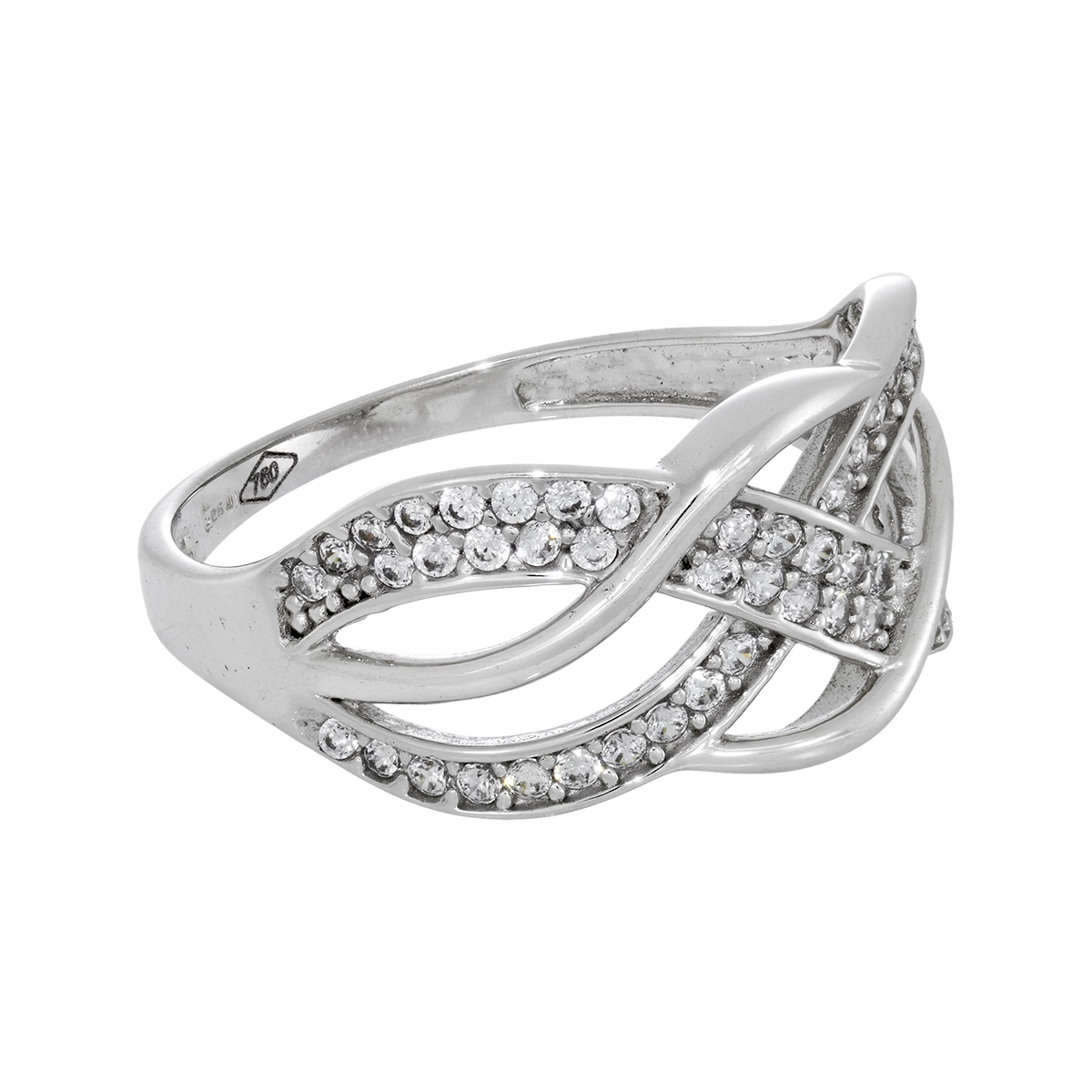 Anillo en oro blanco de 18 Kilates, con zircones