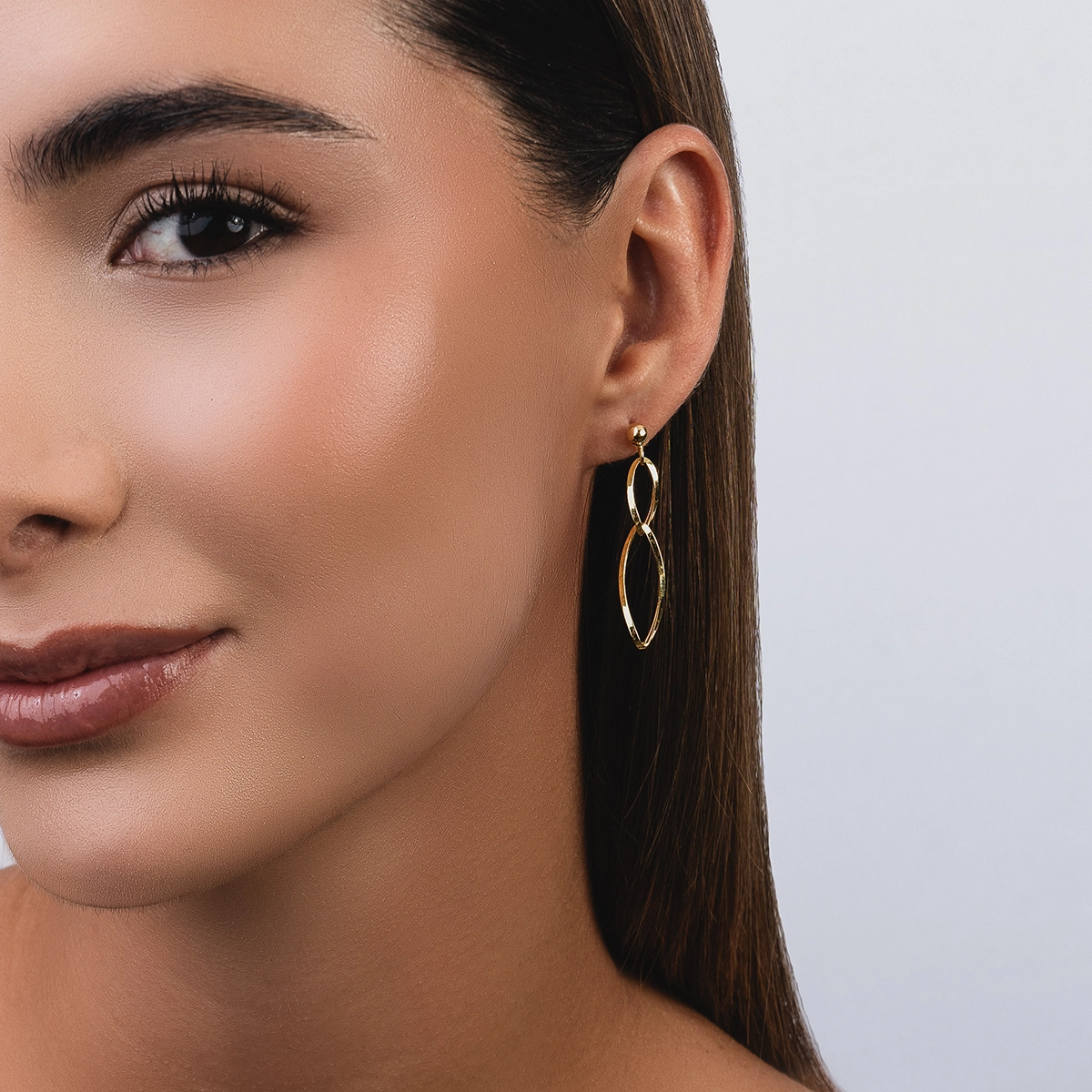 Aretes en oro amarillo de 18 Kilates, Figuras geométricas