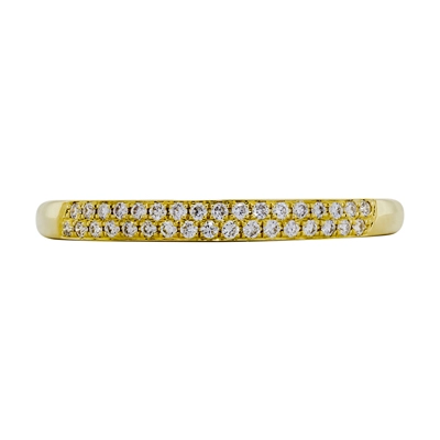 Argolla en oro amarillo de 18 Kilates, con diamantes de 0.11 Ct, 2 mm. de ancho