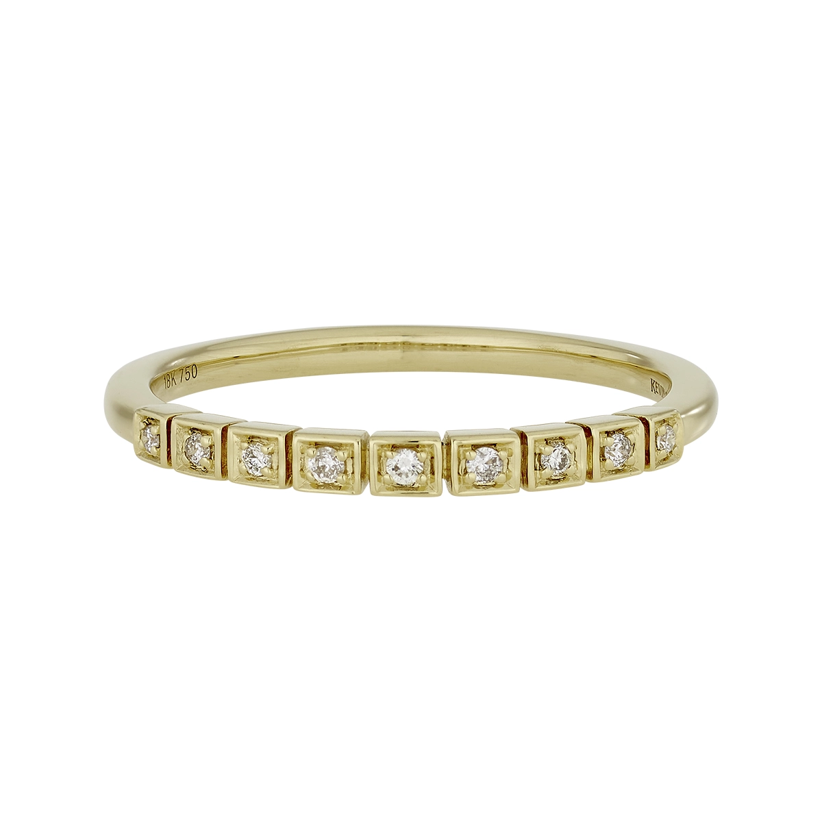 Argolla en oro amarillo de 18 Kilates, Cintillo, con diamantes de 0.07 Ct