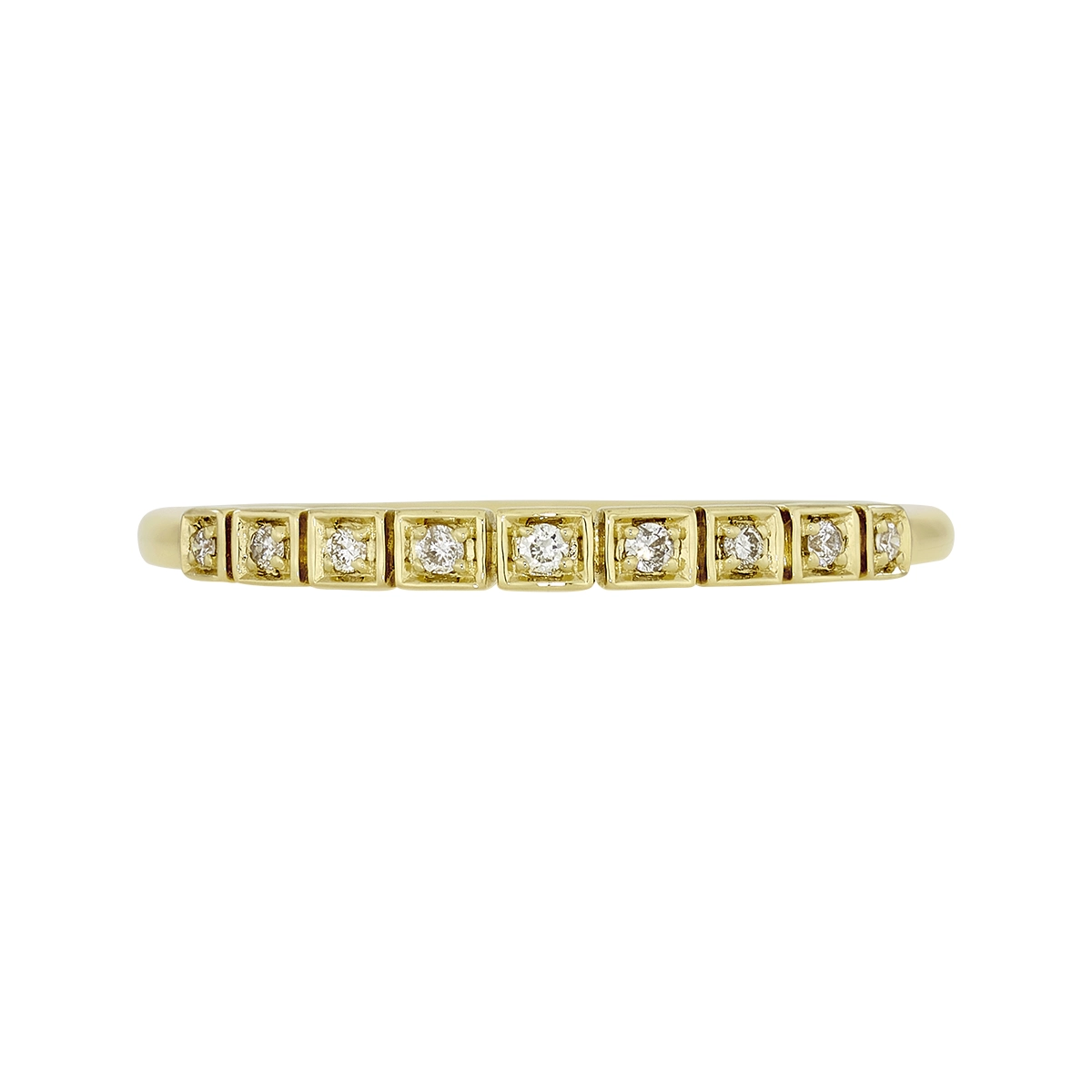 Argolla en oro amarillo de 18 Kilates, Cintillo, con diamantes de 0.07 Ct