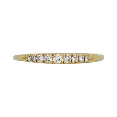 Argolla en oro amarillo de 18 Kilates, Cintillo, con diamantes de 0.14 Ct