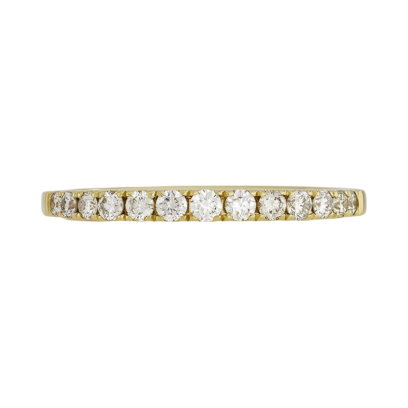 Argolla en oro amarillo de 18 Kilates, Cintillo, con diamantes de 0.34 Ct