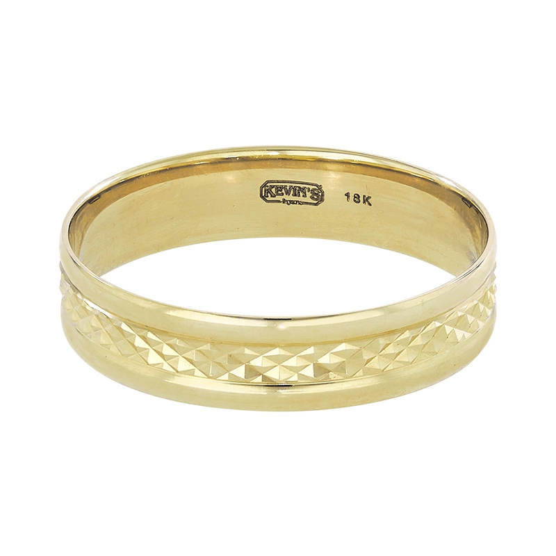 Argolla en oro amarillo de 18 Kilates con visos, Plana, 5 mm. de ancho