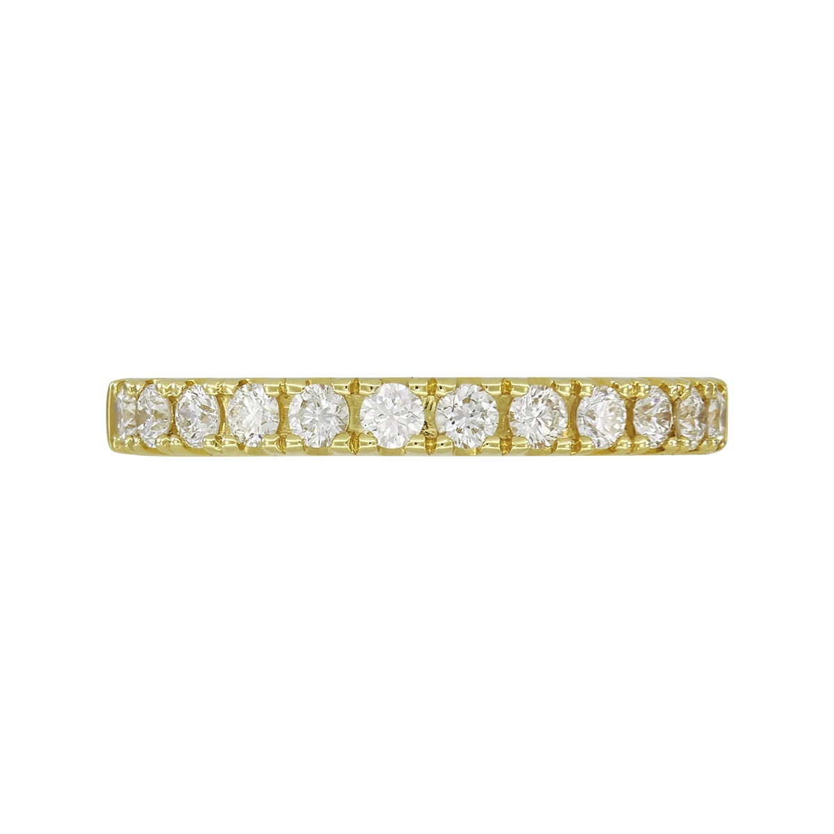 Argolla en oro amarillo de 18 Kilates, Cintillo, con diamantes de 0.04 Ct
