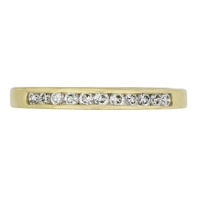 Argolla en oro amarillo de 18 Kilates, Cintillo, con diamantes de 0.22 Ct