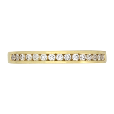 Argolla en oro amarillo de 18 Kilates, Cintillo, con diamantes de 0.20 Ct