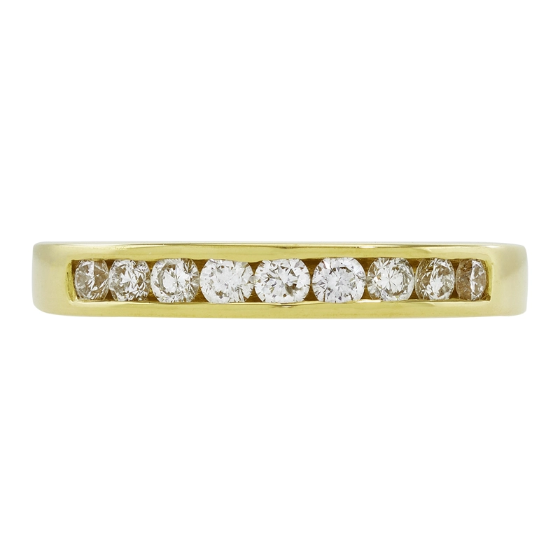 Argolla en oro amarillo de 18 Kilates, Cintillo, con diamantes de 0.40 Ct