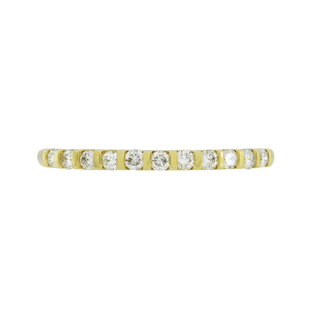 Argolla en oro amarillo de 18 Kilates, Cintillo, con diamantes de 0.24 Ct