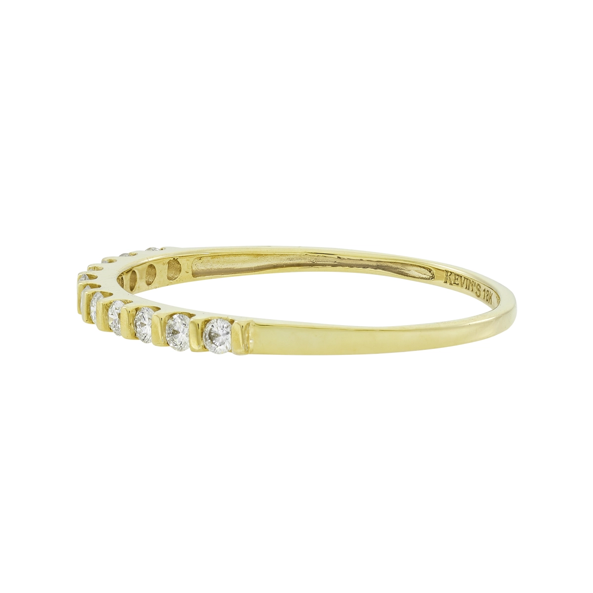 Argolla en oro amarillo de 18 Kilates, Cintillo, con diamantes de 0.24 Ct