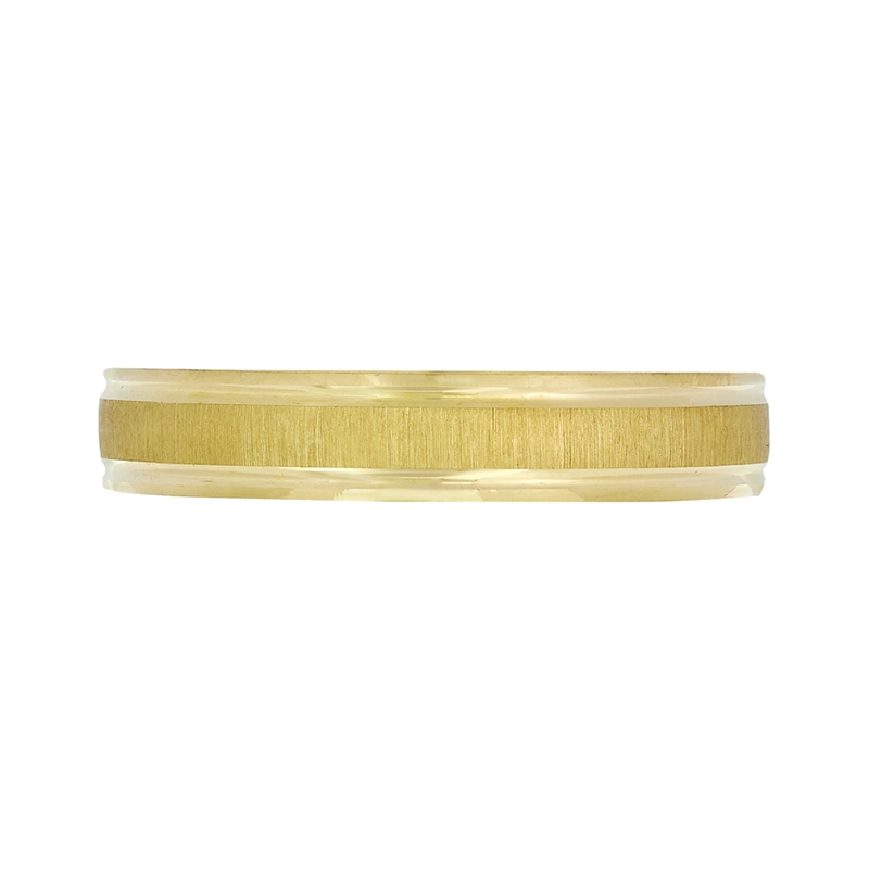 Argolla en oro amarillo de 18 Kilates satinado, Plana, 4 mm. de ancho