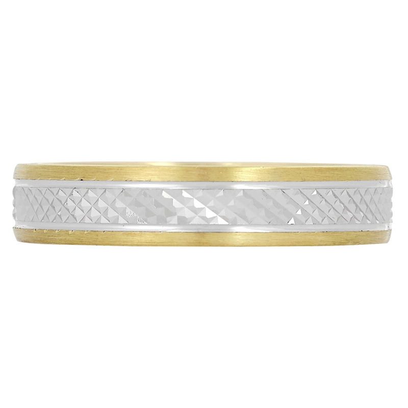 Argolla en oro amarillo de 18 Kilates con visos satinado, Plana, 4.50 mm. de ancho