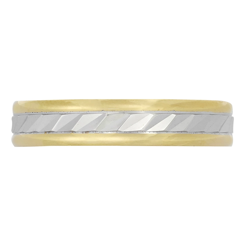 Argolla en oro amarillo de 18 Kilates con visos, Plana, 5 mm. de ancho