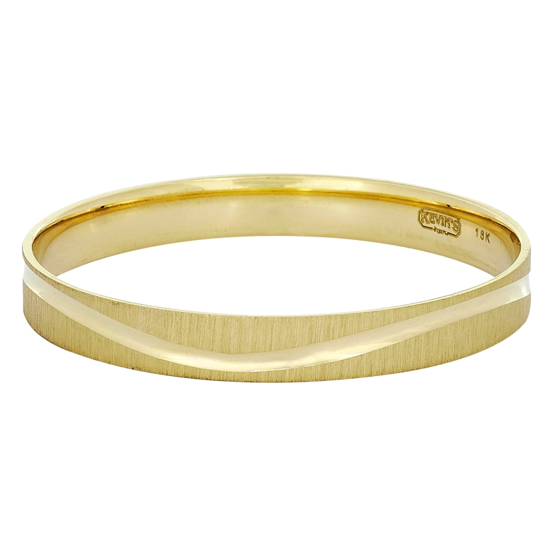 Argolla en oro amarillo de 18 Kilates satinado, Plana, 3 mm. de ancho