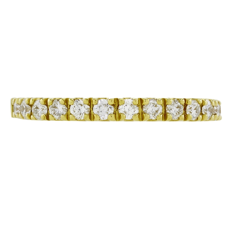 Argolla en oro amarillo de 18 Kilates, Cintillo, con diamantes de 0.42 Ct