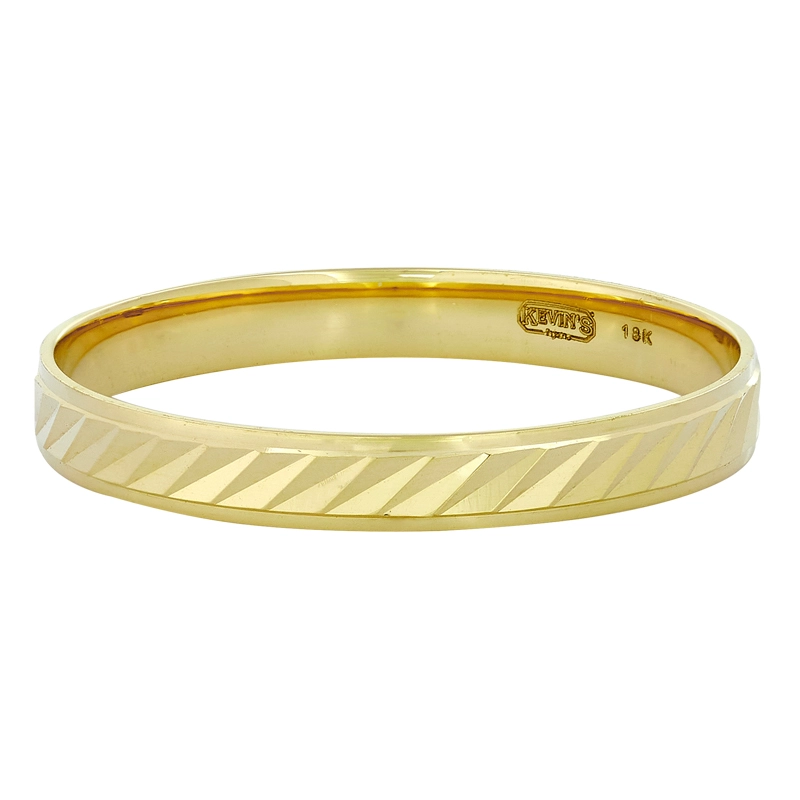 Argolla en oro amarillo de 18 Kilates con visos, Plana, 3 mm. de ancho