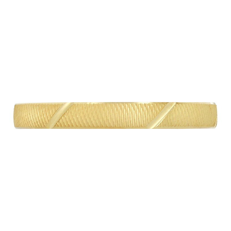Argolla en oro amarillo de 18 Kilates con visos satinado, Plana, 3 mm. de ancho