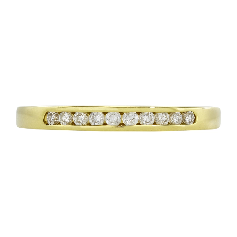 Argolla en oro amarillo de 18 Kilates, Cintillo, con diamantes de 0.18 Ct