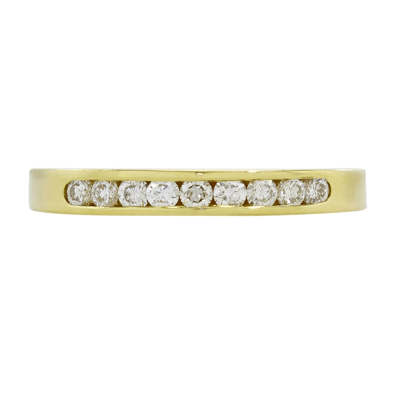 Argolla en oro amarillo de 18 Kilates, Cintillo, con diamantes de 0.30 Ct