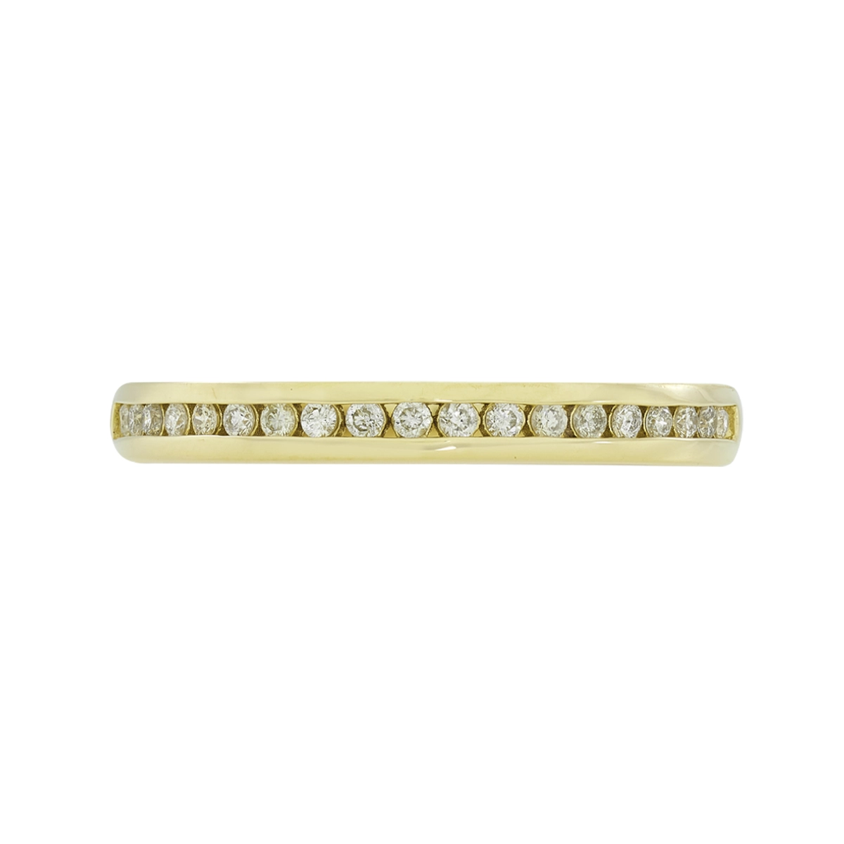 Argolla en oro amarillo de 18 Kilates, Cintillo, con diamantes de 0.17 Ct