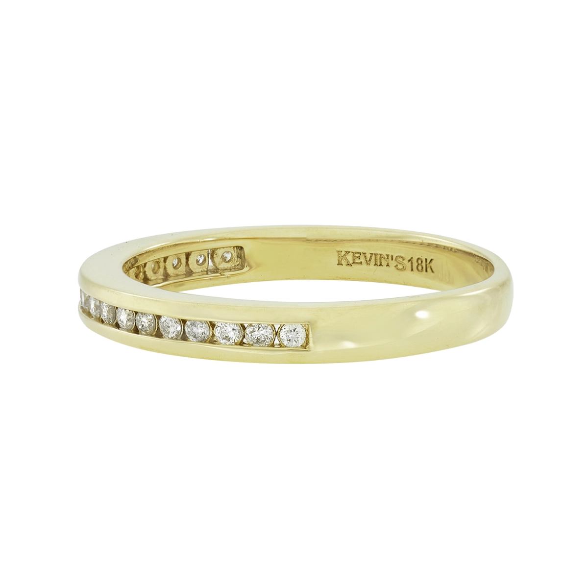 Argolla en oro amarillo de 18 Kilates, Cintillo, con diamantes de 0.17 Ct