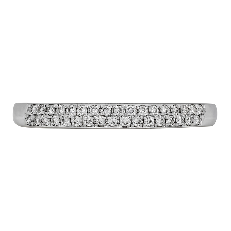 Argolla en oro blanco de 18 Kilates, con diamantes de 0.12 Ct, 2 mm. de ancho