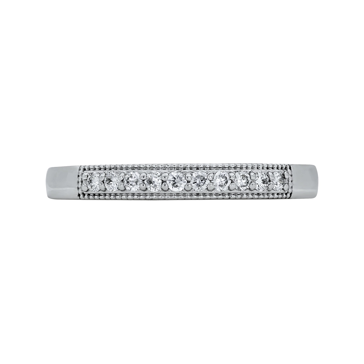 Argolla en oro blanco de 18 Kilates, Cintillo, con diamantes de 0.14 Ct