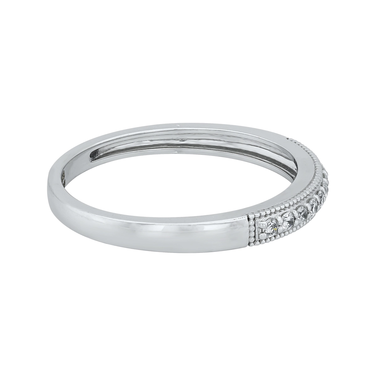Argolla en oro blanco de 18 Kilates, Cintillo, con diamantes de 0.14 Ct