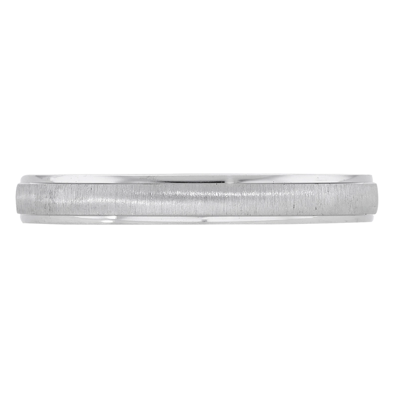 Argolla en oro blanco de 18 Kilates satinado, Plana, 3 mm. de ancho