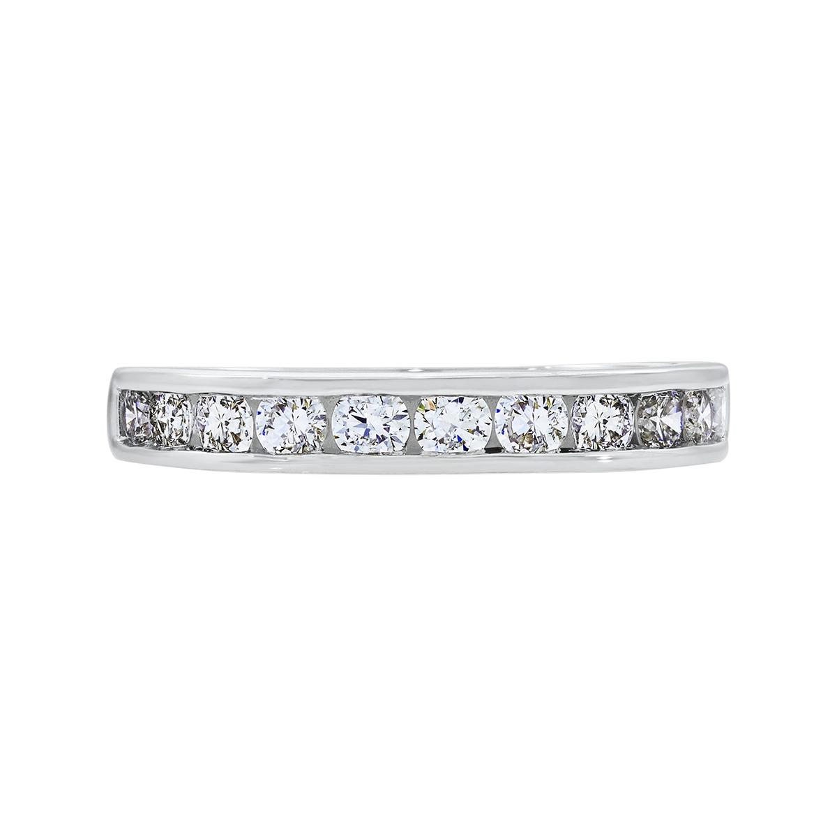 Argolla en oro blanco de 18 Kilates, Cintillo, con diamante de laboratorio de 0.75 Ct