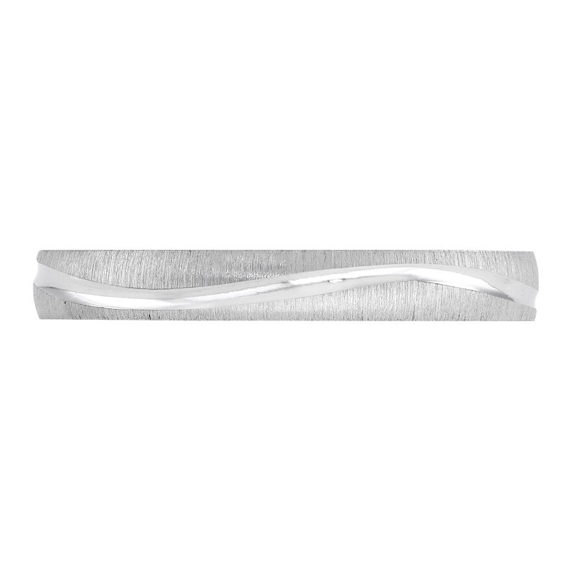 Argolla en oro blanco de 18 Kilates satinado, Plana, 3 mm. de ancho