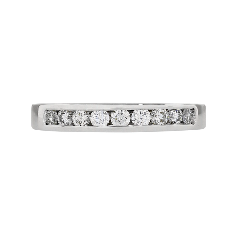 Argolla en oro blanco de 18 Kilates, Cintillo, con diamantes de 0.40 Ct