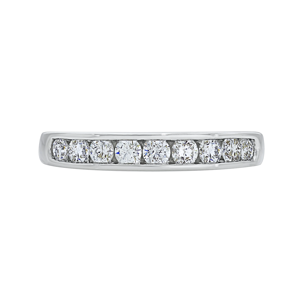 Argolla en oro blanco de 18 Kilates, Cintillo, con diamante de laboratorio de 0.50 Ct