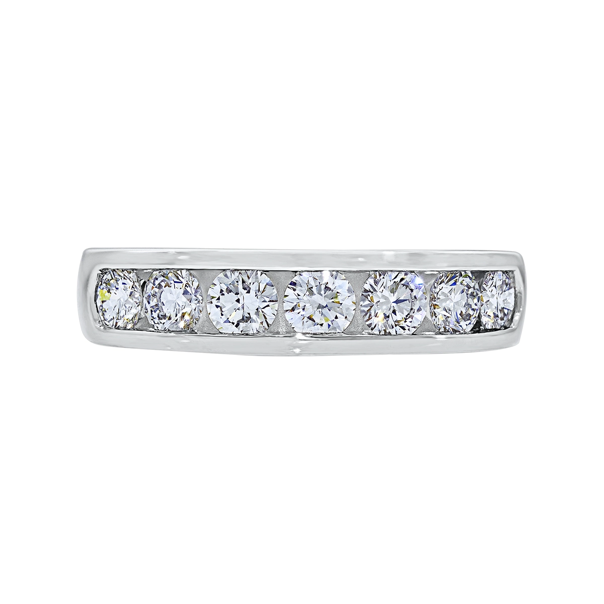 Argolla en oro blanco de 18 Kilates, Cintillo, con diamante de laboratorio de 1.00 Ct