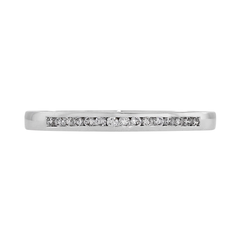 Argolla en oro blanco de 18 Kilates, Cintillo, con diamantes de 0.10 Ct