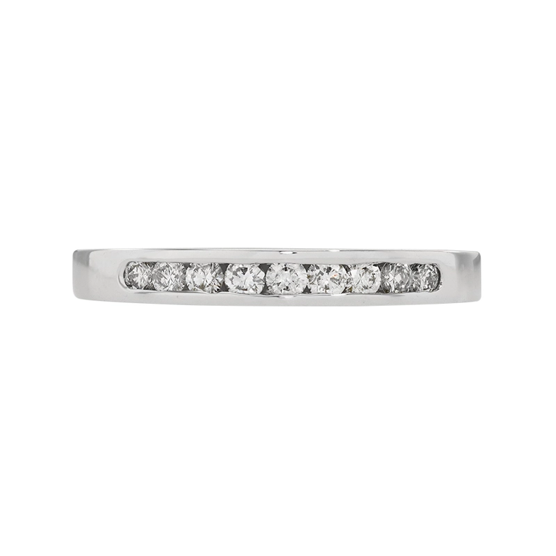 Argolla en oro blanco de 18 Kilates, Cintillo, con diamantes de 0.30 Ct