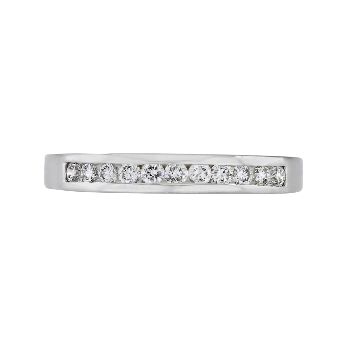 Argolla en oro blanco de 18 Kilates, Cintillo, con diamantes de 0.23 Ct