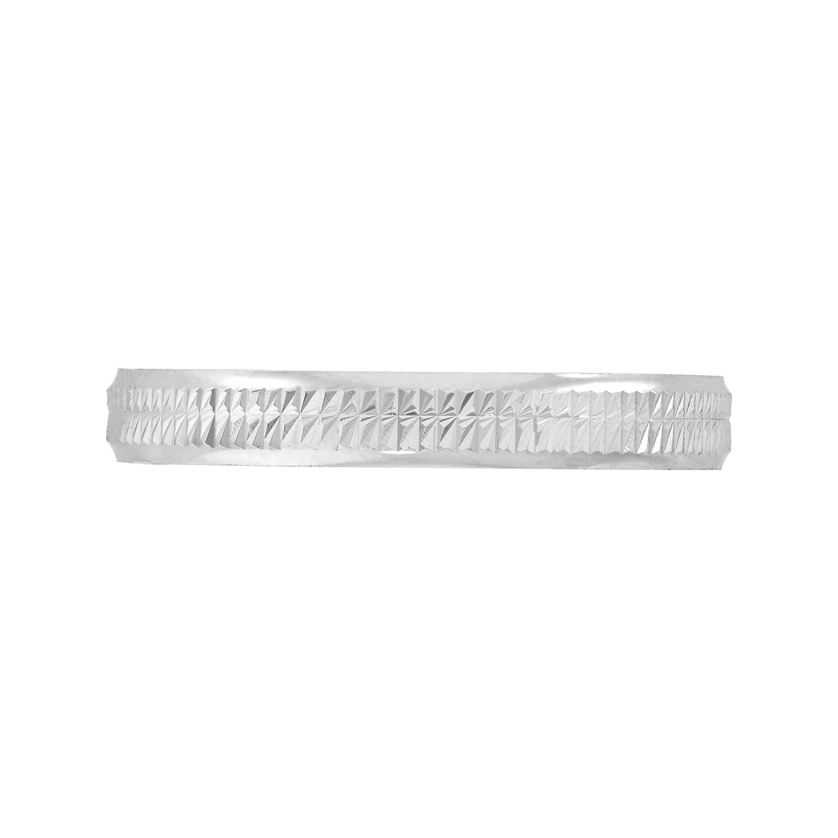 Argolla en oro blanco de 18 Kilates con visos, Plana, 3 mm. de ancho