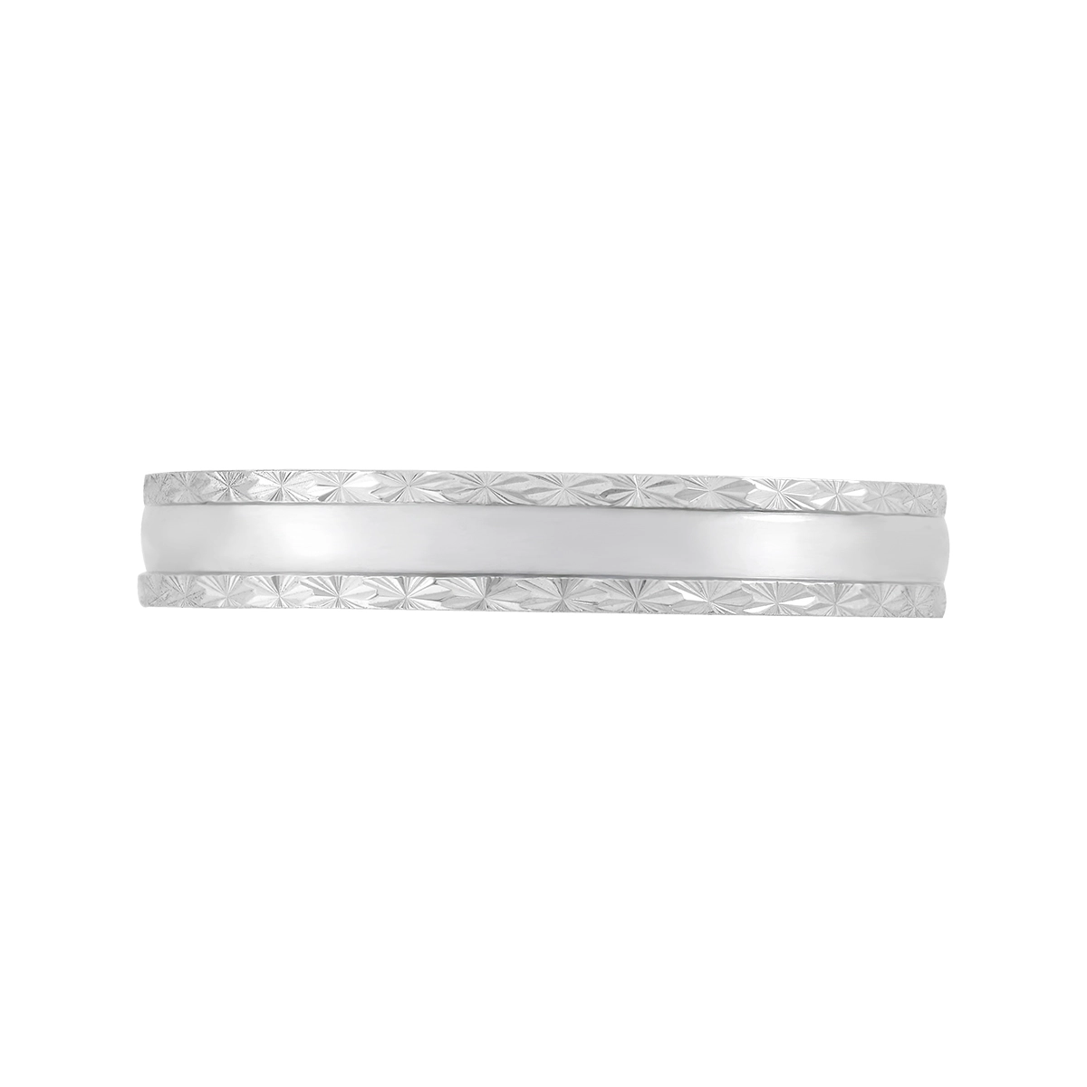 Argolla en oro blanco de 18 Kilates con visos, Plana, 4 mm. de ancho