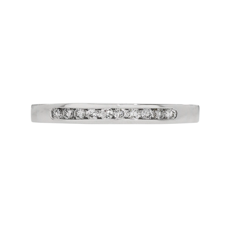 Argolla en oro blanco de 18 Kilates, Cintillo, con diamantes de 0.18 Ct