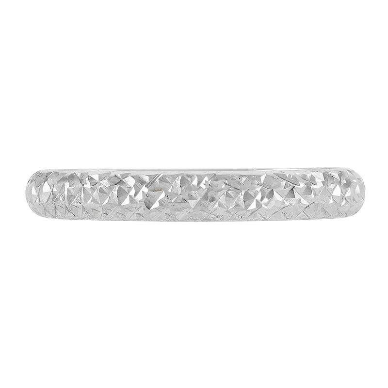 Argolla en oro blanco de 18 Kilates con visos, 1/2 caña, 3 mm. de ancho