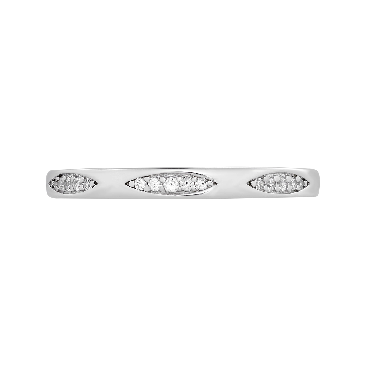 Argolla en plata Ley 925, con cristales, 2.50 mm. de ancho, de la coleccion Sueños