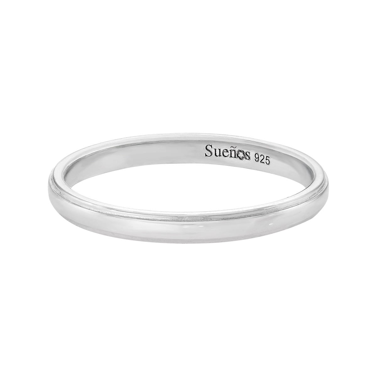 Argolla en plata Ley 925 con visos, Plana, 2.50 mm. de ancho, de la coleccion Sueños